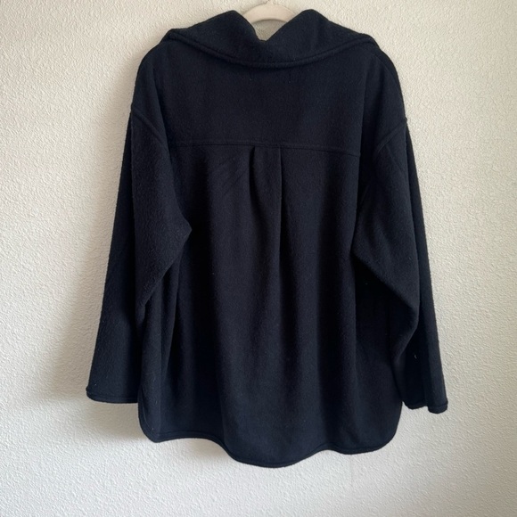 Free People Beach Womens Small Oversized Black Fleece Sweater Slouchy Relaxed - Picture 10 of 10